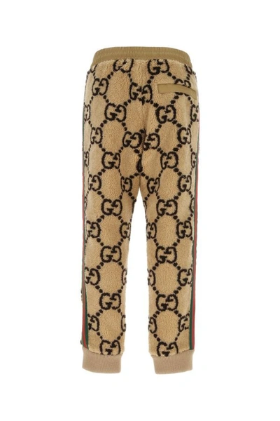 Shop Gucci Man Embroidered Teddy Joggers In Multicolor