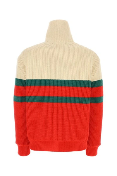 Shop Gucci Man Multicolor Wool Padded Cardigan
