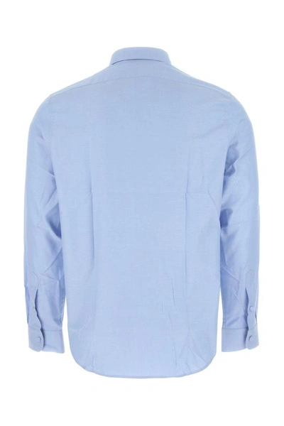 Shop Gucci Man Powder Blue Cotton Shirt
