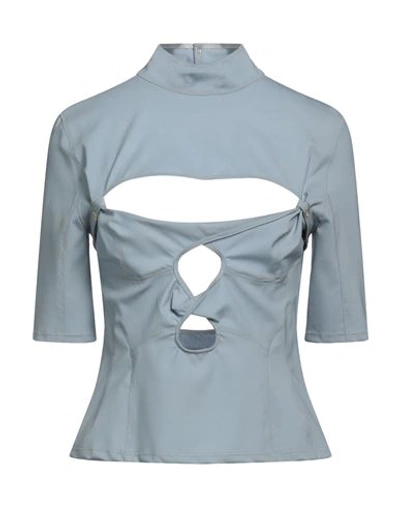 Jacquemus Woman Top Slate Blue Size 2 Virgin Wool, Elastane In Blue