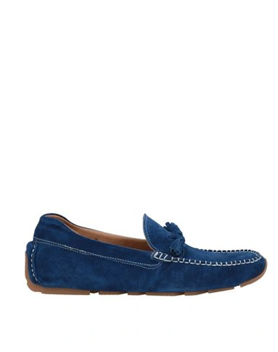 Shop Baldinini Man Loafers Blue Size 7 Soft Leather