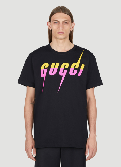 Shop Gucci Men Blade Print T-shirt In Black