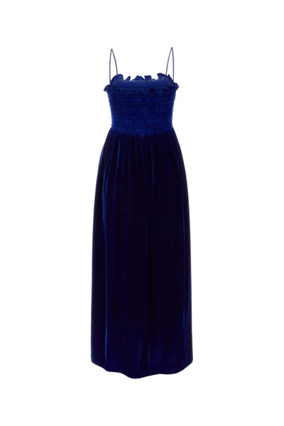 Shop Gucci Woman Blue Velvet Dress