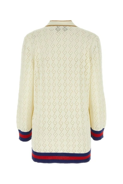 Shop Gucci Woman Ivory Cotton Cardigan In White