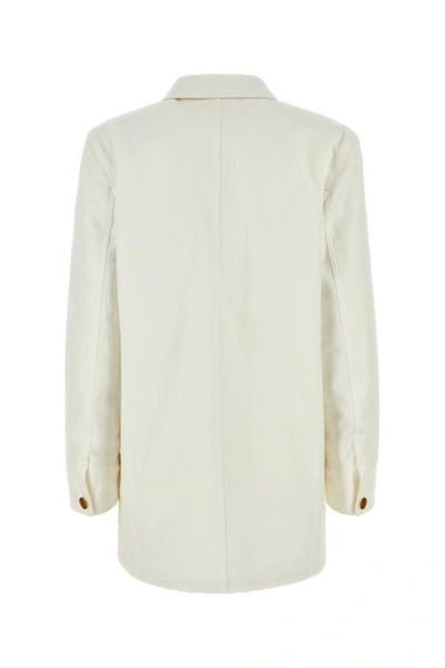 Shop Gucci Woman Ivory Denim Blazer In White