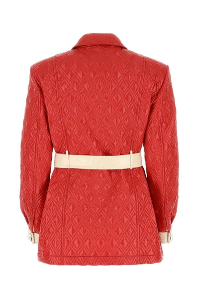 Shop Gucci Woman Red Polyester Jacket