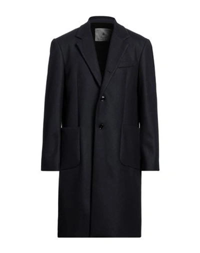 Shop Messagerie Man Coat Midnight Blue Size 42 Wool, Polyamide