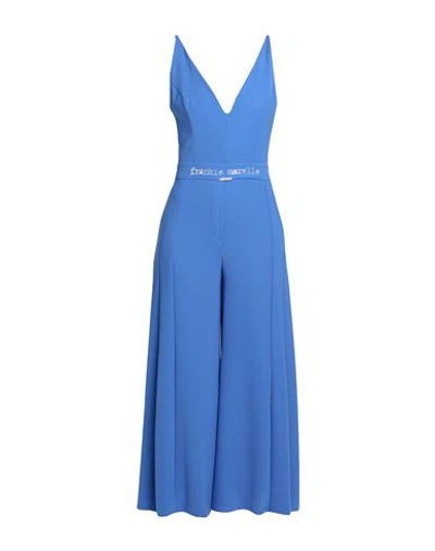 Shop Frankie Morello Woman Jumpsuit Bright Blue Size 6 Polyester