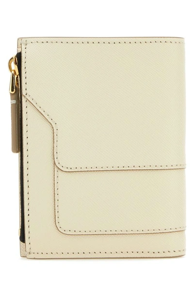 Shop Marni Woman Ivory Leather Wallet In White