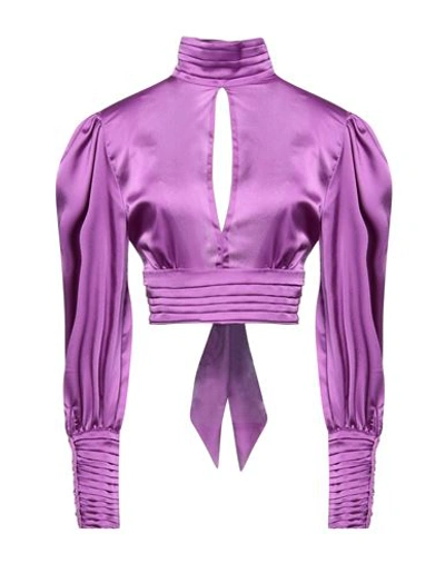 Shop Alice Miller Woman Top Mauve Size L Polyester, Elastane In Purple