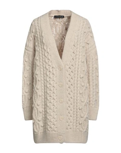 Shop Icona By Kaos Woman Cardigan Ivory Size S Acrylic, Viscose, Wool, Alpaca Wool In White