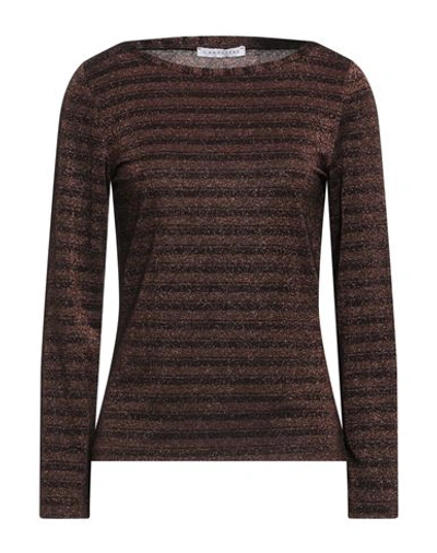 Shop Caractere Caractère Woman Sweater Dark Brown Size M Viscose, Polyamide, Polyester, Elastane
