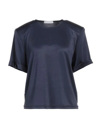 Shop Maria Vittoria Paolillo Mvp Woman T-shirt Midnight Blue Size 8 Acetate, Elastane