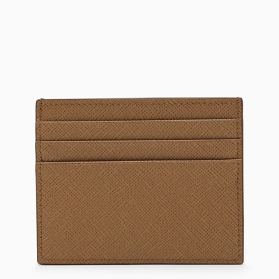 Prada Saffiano leather camel wallet