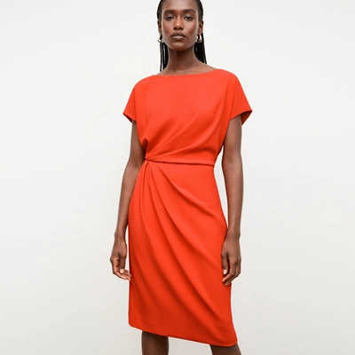 Shop M.m.lafleur The Jillian Dress - Eco Heavy Soft Wave In Bright Coral