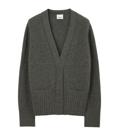Shop Burberry Wool-cashmere Ekd Cardigan In Grey