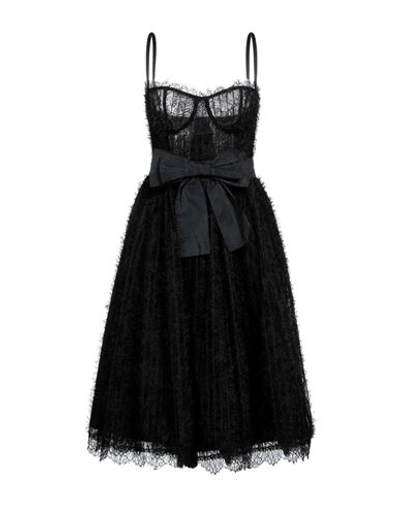 Shop Elisabetta Franchi Woman Midi Dress Black Size 6 Polyester, Polyamide, Elastane