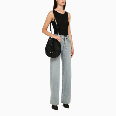 Saint Laurent Black Mesh Shoulder Bag Women In Black