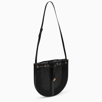 Saint Laurent Black Mesh Shoulder Bag Women In Black