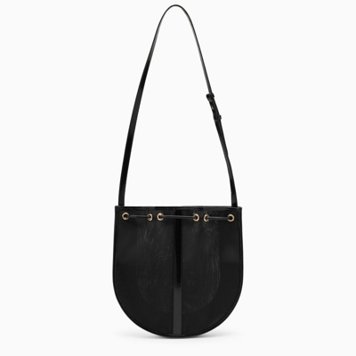 Saint Laurent Black Mesh Shoulder Bag Women In Black