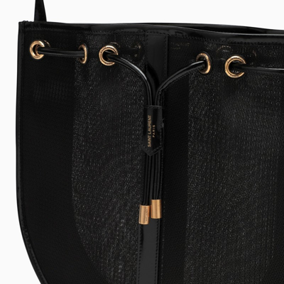 Saint Laurent Black Mesh Shoulder Bag Women In Black