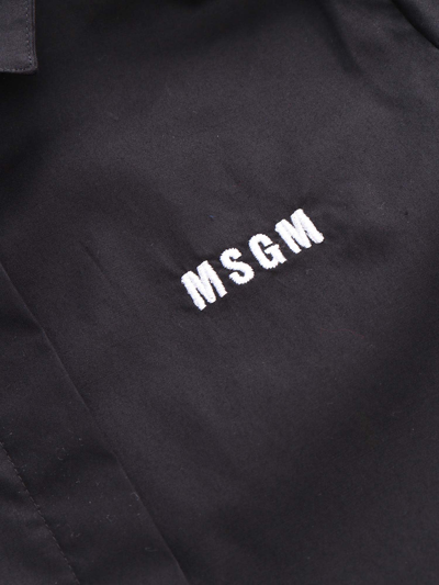 Shop Msgm Shirt Dress In Black