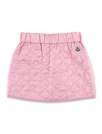 Shop Moncler Quilted Mini Skirt In Pink