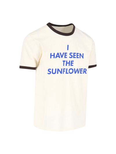 Shop Sunflower T-shirt In Cream