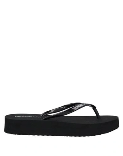 Shop Emporio Armani Woman Thong Sandal Black Size 3.5 Pvc - Polyvinyl Chloride