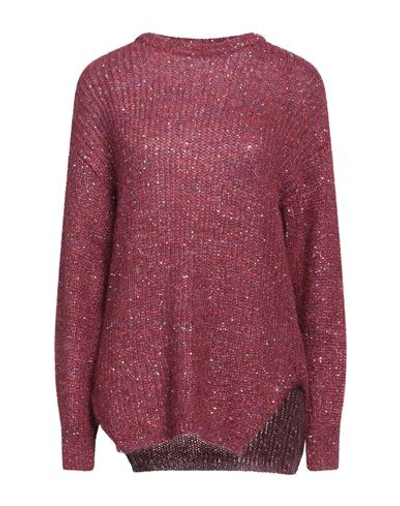 Kaos Woman Sweater Mauve Size S Metallic Polyester, Polyamide, Mohair Wool, Alpaca Wool In Purple
