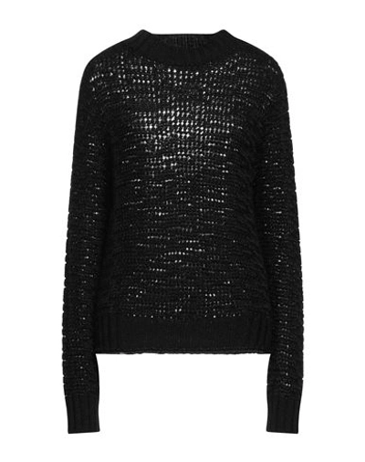 ALPHA STUDIO ALPHA STUDIO WOMAN SWEATER BLACK SIZE 8 RECYCLED POLYAMIDE, WOOL, MOHAIR WOOL, MERINO WOOL 
