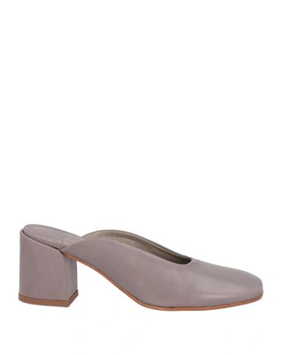 Ixos Woman Mules & Clogs Grey Size 8 Soft Leather In Grey
