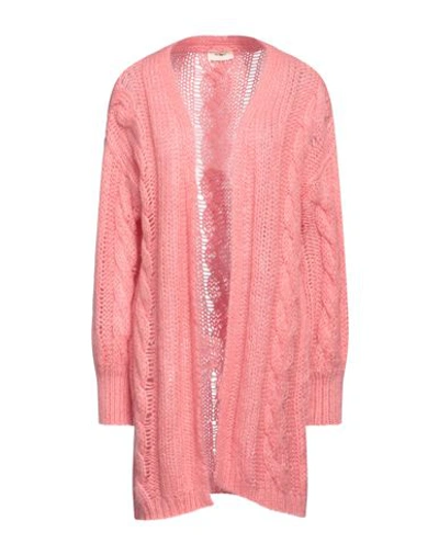 Shop Vicolo Woman Cardigan Salmon Pink Size Onesize Acrylic, Mohair Wool, Polyamide