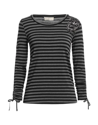 Shop Corte Dei Gonzaga Woman T-shirt Black Size 4 Viscose, Elastane