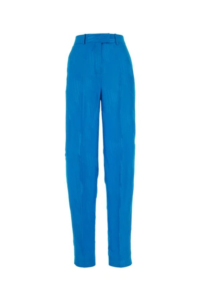 Shop Attico The  Woman Turquoise Stretch Wool Jagger Pant In Blue