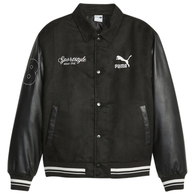 Shop Puma Mens   Team Varsity Jacket In  Black