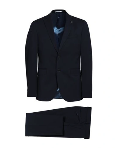 Shop Michael Kors Mens Man Suit Midnight Blue Size 44 Polyester, Wool, Elastane