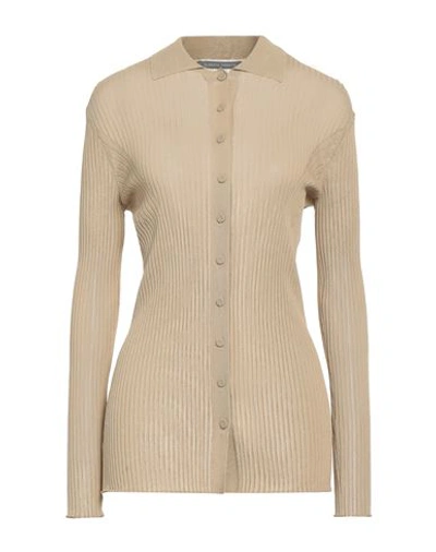 Shop Alberta Ferretti Woman Cardigan Beige Size 4 Viscose, Polyamide