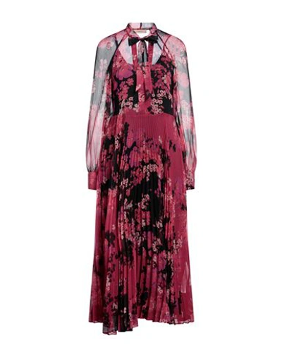 Shop Twinset Woman Midi Dress Fuchsia Size 4 Polyester In Pink