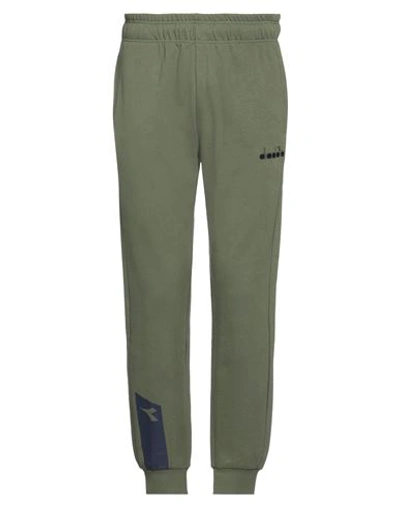 Shop Diadora Man Pants Military Green Size L Cotton