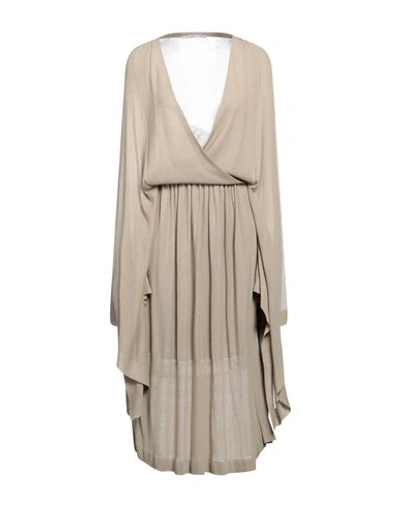 Shop Agnona Woman Midi Dress Khaki Size S Viscose, Cashmere In Beige
