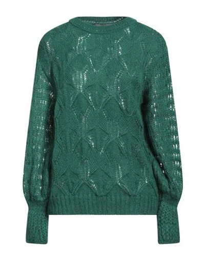Shop Alberta Ferretti Woman Sweater Green Size 6 Mohair Wool, Polyamide, Virgin Wool, Elastane