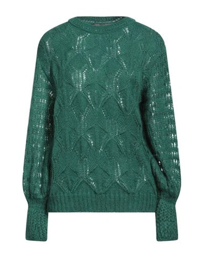 Alberta Ferretti Woman Sweater Green Size 6 Mohair Wool, Polyamide, Virgin Wool, Elastane In Green