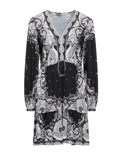 Twinset Woman Short Dress Black Size 12 Viscose In Black