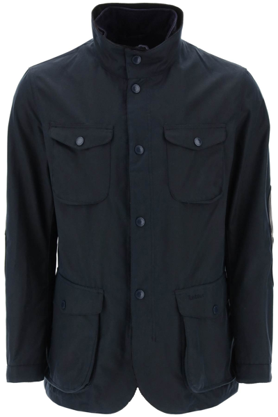 Shop Barbour 'ogston' Waxed Jacket In Blue