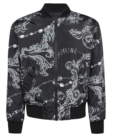 Shop Versace Jeans Couture Chain Couture Reversible Bomber Jacket In Black