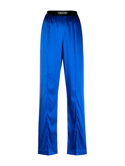 Shop Tom Ford Pants Pant Woven Woven In Cobalt Blue