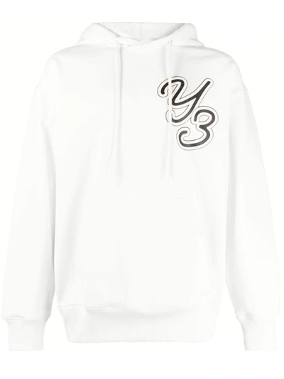 Shop Y-3 Graphic Hoodie In Ivory
