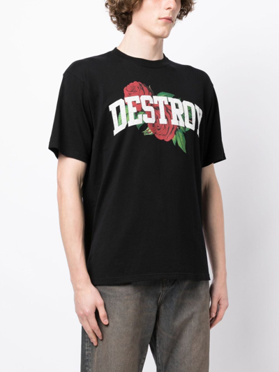 Shop Undercover Graphic-print Cotton T-shirt In Black