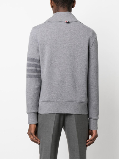 Thom Browne Stripe-detail Knit Jumper In Grey